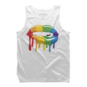 Adult Design By Humans Pride Vampire Melting Rainbow Lips By turtledojo Tank Top - 1 of 2