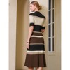 INSPIRE CHIC Women's Striped Ribbed Short Sleeve Midi Basic Knitted Dresses - 4 of 4