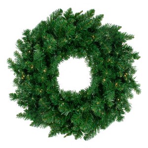 Northlight Pre-Lit Twin Lakes Fir Artificial Christmas Wreath - 36-Inch, Warm White LED Lights - 1 of 3