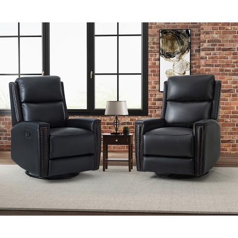 Genuine leather best sale swivel recliner chairs