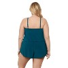 Aqua Green, Women's Keyhole Blouson Romper - 3 of 3