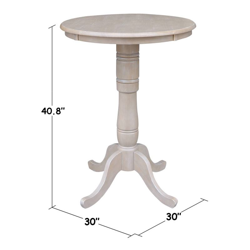 Solid Wood Round Pedestal Dining Table Weathered Gray - International Concepts, 5 of 6