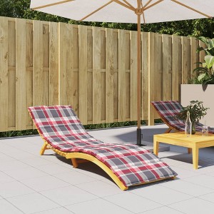VidaXL Sun Lounger Cushion Red Check Pattern 78.7"x23.6"x1.2" Oxford Fabric - 1 of 4