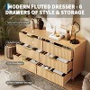 coucheta 47" Fluted Dresser for Bedroom with 6 Drawers, Modern Chest of Wooden Chest with Metal Handle, for Living Room, Hallway, Entryway - 3 of 4