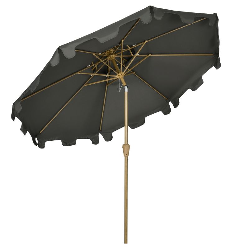 Outsunny 8.8' Patio Umbrella with Push Button Tilt and Crank Outdoor Market Table Umbrella, Gray, 1 of 7