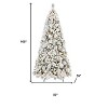 HomeRoots 9' White Pre Lit Full Flocked Pine Christmas Tree - 3 of 4