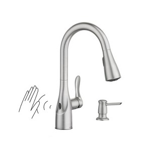 Moen Arlo One Handle Stainless Steel Motion Sensing Pull-Down Kitchen Faucet - 1 of 1