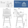 Jojoka Mid Century Bar Chairs with Back & Wood Legs - 2 of 4
