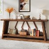HDZNVF 70.9 in Extra Long Farmhouse Console Table, 2-Tier Narrow Entryway Sofa Table with Storage Shelves - 2 of 4
