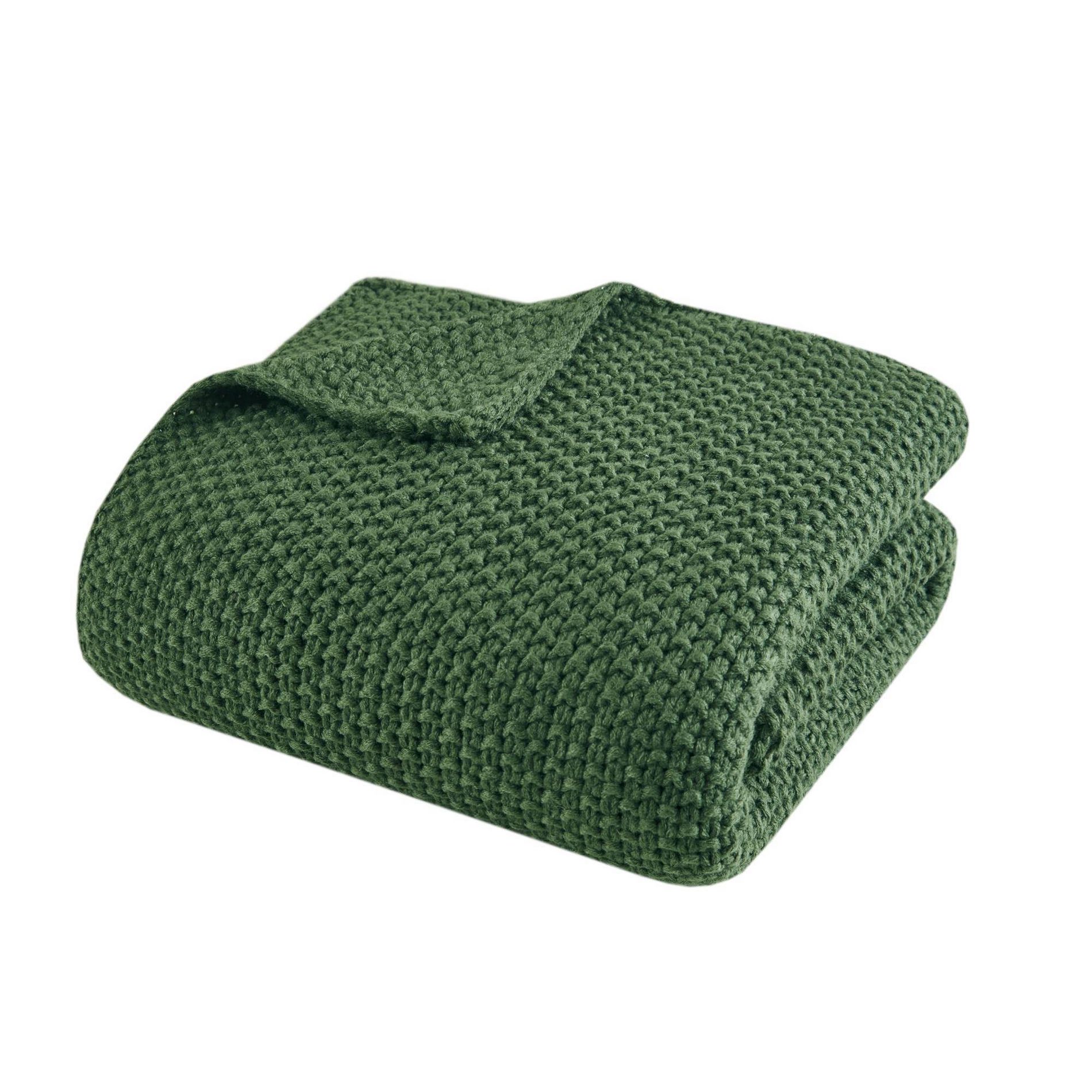 Ink+Ivy 50"x60" Bree Knit Throw Blanket Green