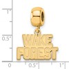 Black Bow Jewelry 14k Yellow Gold Plated Sterling Silver Wake Forest Demon Deacons NCAA Bead Charm - 4 of 4