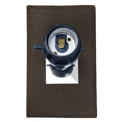 Modern Brown Leather Table Lamp with USB and White Fabric Shade
