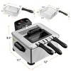 WHALL 5.3QT Electric Deep Fryer, 1700W Stainless Steel Fryer with Triple Baskets, Adjustable Temperature Control, Perfect for Family Meals and Parties - 4 of 4