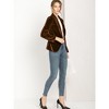 INSPIRE CHIC Women's Office Solid Shawl Collar Jetted Pockets One Button Velvet Blazer - 4 of 4