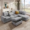 Reversible Sectional Sofa With Storage Ottoman 1100lbs Weight Capacity Rivet Ornament L-Shape Couch Living Room Furniture - 2 of 4