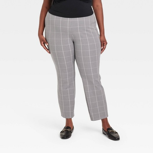 Women's Bi-stretch Skinny Pants - A New Day™ Gray Plaid 24 : Target