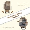 Outdoor Swivel Chair with Cushions, Rattan Egg Patio Chair with Rocking Function for Balcony, Poolside and Garden - 4 of 4