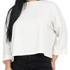 Slickblue Casual Drop Shoulder Top for Women – Mustard – Loose Fit – 3/4 Roll-Up Sleeves – Soft Rib Knit – S - 2 of 4