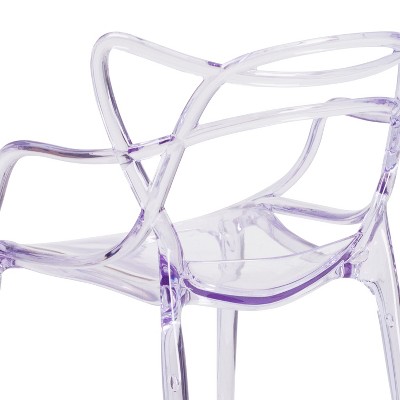 Clear Polycarbonate Decorative Cutout Stacking Side Chair