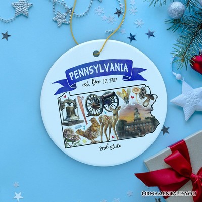 Artistic Pennsylvania State Themes and Landmarks Christmas Ornament| OrnamentallyYou