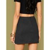 Coolmee Women's High Waist Faux Suede Side Split Bodycon Short Mini Skirt - 3 of 4