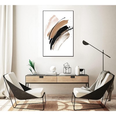 Whiteline Modern Living Paloma 48"x32" Canvas Wall Art, Black PS Frame