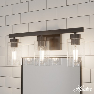 Hunter Fans 22" Hartland Wall Light Noble Bronze Finish - 3 Bulb Incandescent Vanity Fixture for Rustic & Modern Spaces
