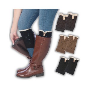 Tipi Toe Women's 3 Pairs Muted Tones Trio Knitted Leg Warmer Boot Topper Cuffs - 1 of 4