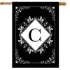 Briarwood Lane Double Sided House Flag 40x28 For Outdoor Black and White Monogram C House Flag - 2 of 4
