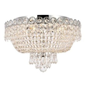 Elegant Lighting Century 4 light Chrome Flush Mount Clear Royal Cut Crystal - 1 of 4