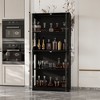 Famapy 31.5"x65" Tempered Glass Curio Cabinet with Motion Sensor Lights 4-Door Tall Black Display Case Bookcase Bookshelf Sideboard Pantry - 4 of 4