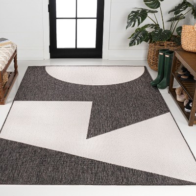 JONATHAN Y Lucian Modern Geometric Abstract Two-Tone Indoor/Outdoor Area Rug