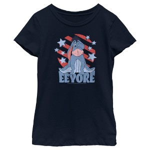 Girl's Winnie the Pooh Star-Spangled Eeyore T-Shirt - 1 of 4