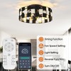 18" Modern Black Flush Mount Smart Ceiling Fan with Light and Remote - 3 of 4