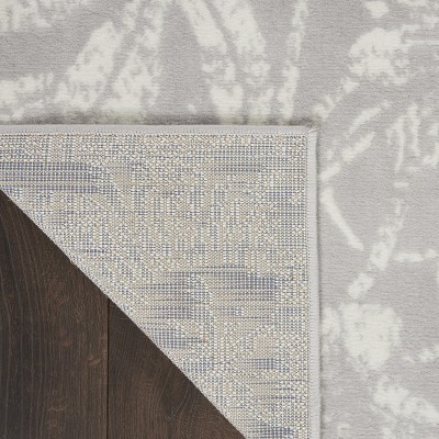 Enchanted Floral Grey 6' x 9' Synthetic Flat Woven Area Rug