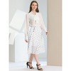 INSPIRE CHIC Women's Elastic Waist Zipper Polka Dots Casual Midi Skirts - 3 of 4
