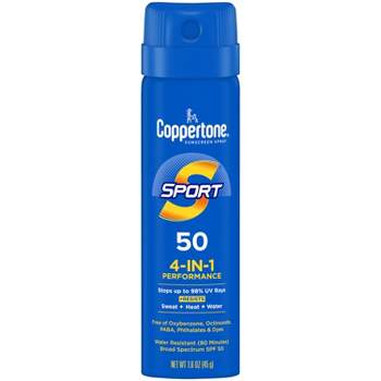 Coppertone Sport Sunscreen Spray - Water Resistant Spray Sunscreen - SPF 50 - 1.6 oz