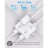 Itopfox Surge Protector Power Strip with 8 Outlets & 4 USB Ports (2 USB C), 5Ft Braided Cord, Flat Plug, Wall Mount, Desk Charging Station - 2 of 4