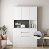 LunaLulinlk 74" Kitchen Pantry Cabinet with Charging Station, Modern Pantry Cabinet with Microwave Stand - 3 of 4