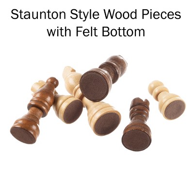 Walnut and Maple Magnetized Wood Chess Set with Storage