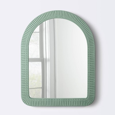Arch Dot and Dash Resin Decorative Wall Mirror - Frosted Sage Green - Cloud Island™