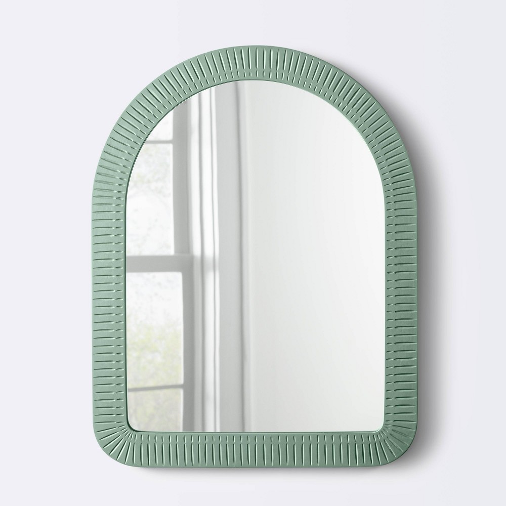 Photos - Wall Mirror Arch Dot and Dash Resin Decorative  - Frosted Sage Green - Clou