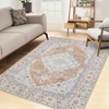 Washable Vintage Printed Rug Non Slip Low Pile Rug Retro Throw Floor Cover Foldable Indoor Carpet for Living Room Bedroom - 4 of 4