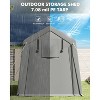 Heavy-Duty Portable Carport with Roll-Up Zipper Door, Waterproof Garage Storage Shed for Motorcycles, Bikes, Firewood and Outdoor Tools - 4 of 4