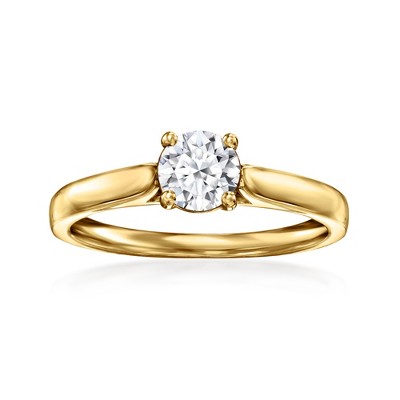 Ross-Simons 0.50 Carat Lab-Grown Diamond Solitaire Ring in 18kt Gold Over Sterling