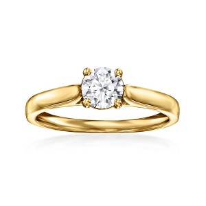 Ross-Simons 0.50 Carat Lab-Grown Diamond Solitaire Ring in 18kt Gold Over Sterling - 1 of 4