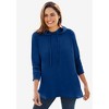 Woman Within Plus Size Pleat-Back Swing Hoodie Sweatshirt - 4 of 4