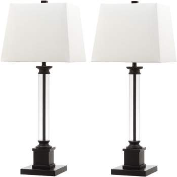 Davis Table Lamp (Set of 2) - Black/Clear - Safavieh