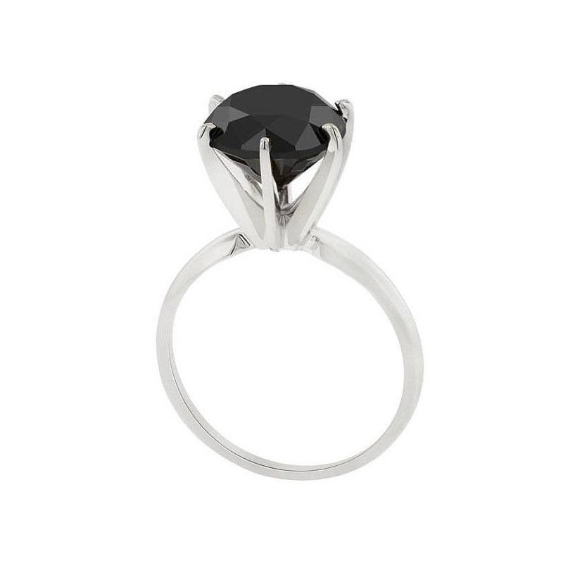 Pompeii3 3ct Black Diamond Solitaire Engagement Ring 14K White Gold, 2 of 6