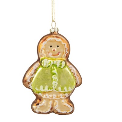 Northlight 4.25-Inch Bronze and Brown Glass Gingerbread Christmas Ornament